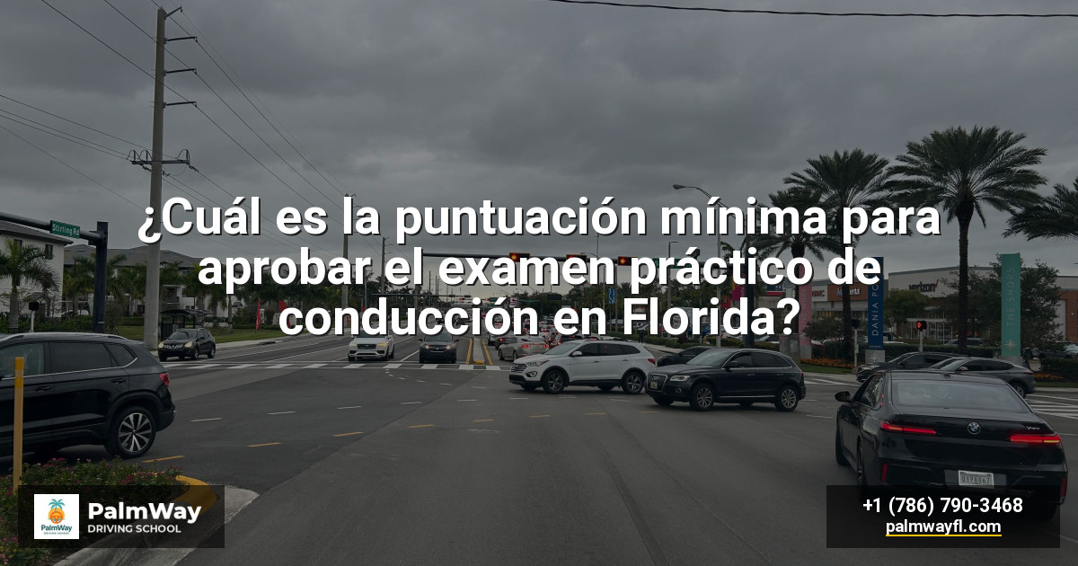 ¿Cuál es la puntuación mínima para aprobar el examen práctico de conducción en Florida?