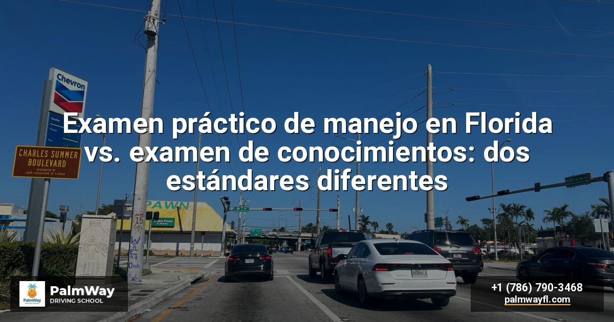 Examen práctico de manejo en Florida vs. examen de conocimientos: dos estándares diferentes